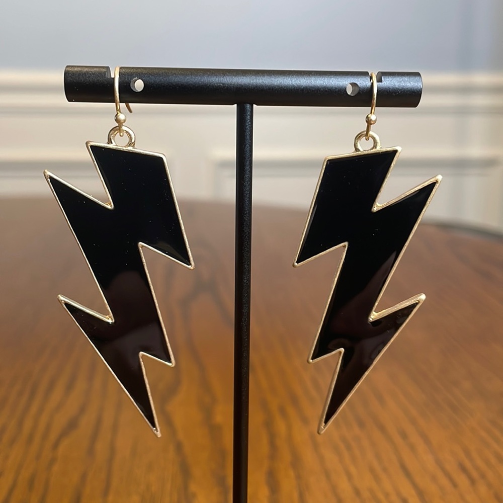 Black Lightning Bolt ⚡️ Earrings